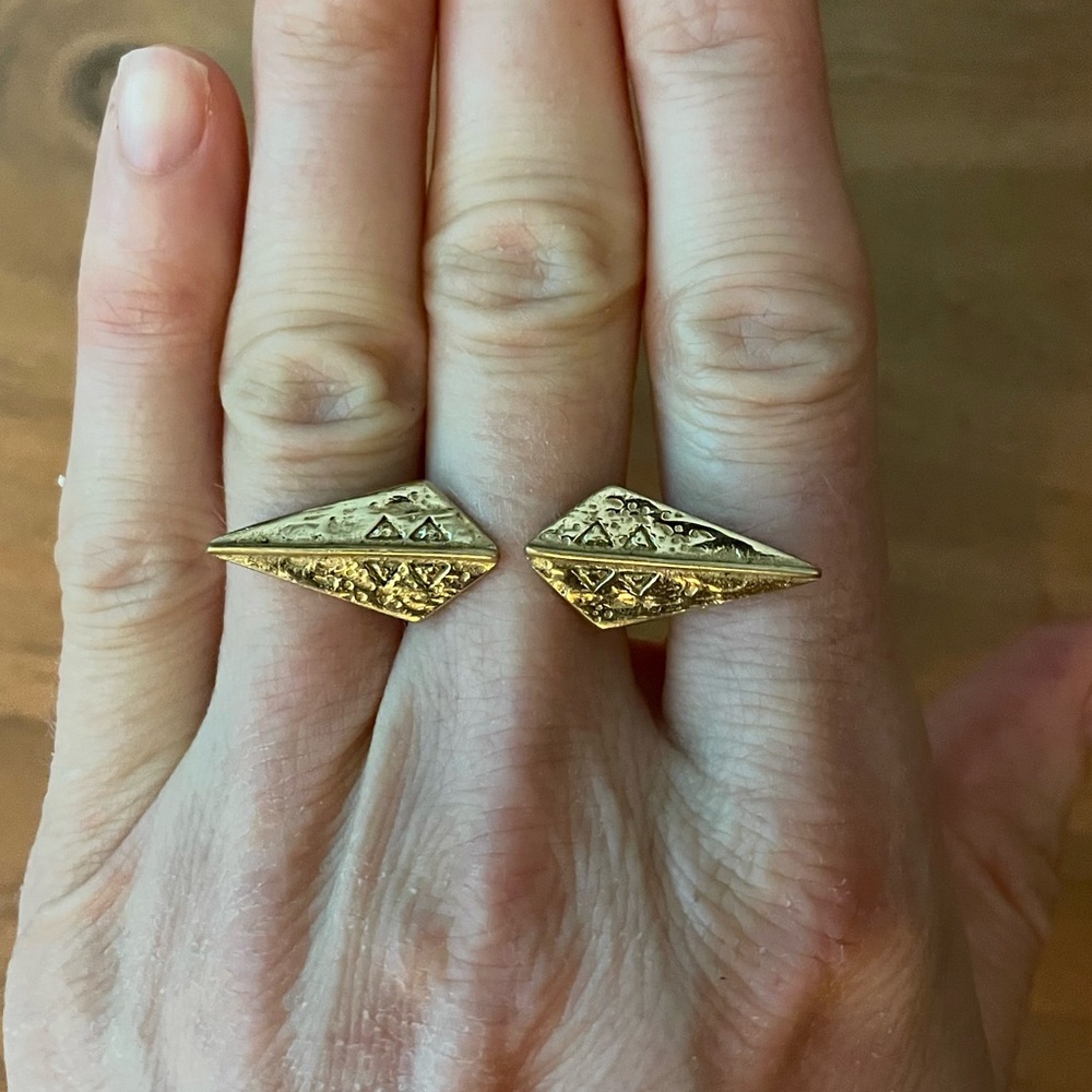 Geometric Tribal Boho Statement Ring Adjustable S… - image 2